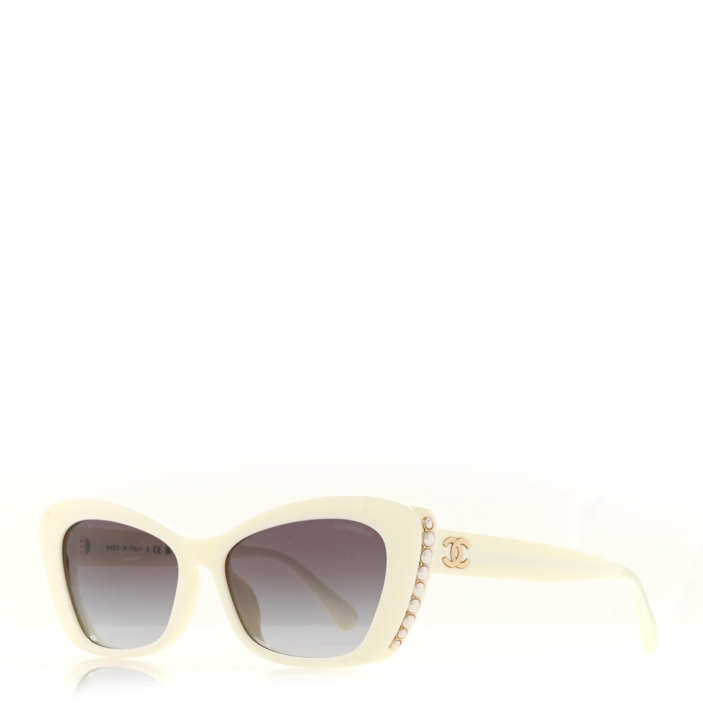 Acetate Pearl Cat Eye CC Sunglasses 5481-H-A White