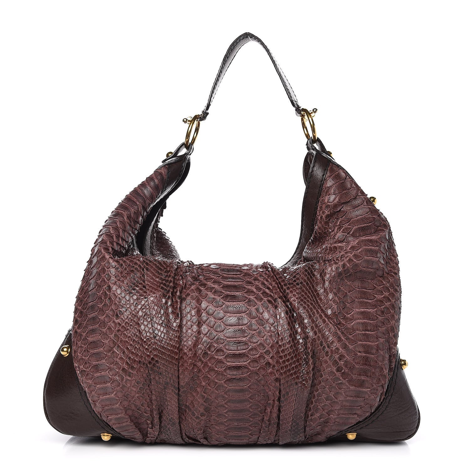 Gucci Python Large Jockey Hobo Brown 1 of 13