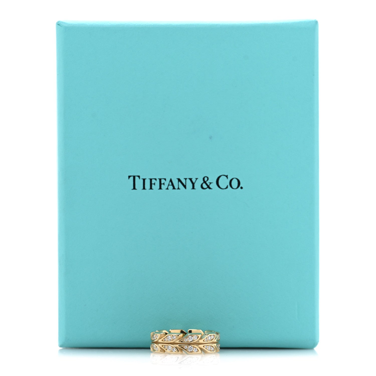 Tiffany 18K Yellow Gold Diamond Victoria Vine Band Ring 53 6.25 5 of 5
