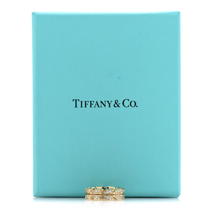 Tiffany 18K Yellow Gold Diamond Victoria Vine Band Ring 53 6.25 5 of 5