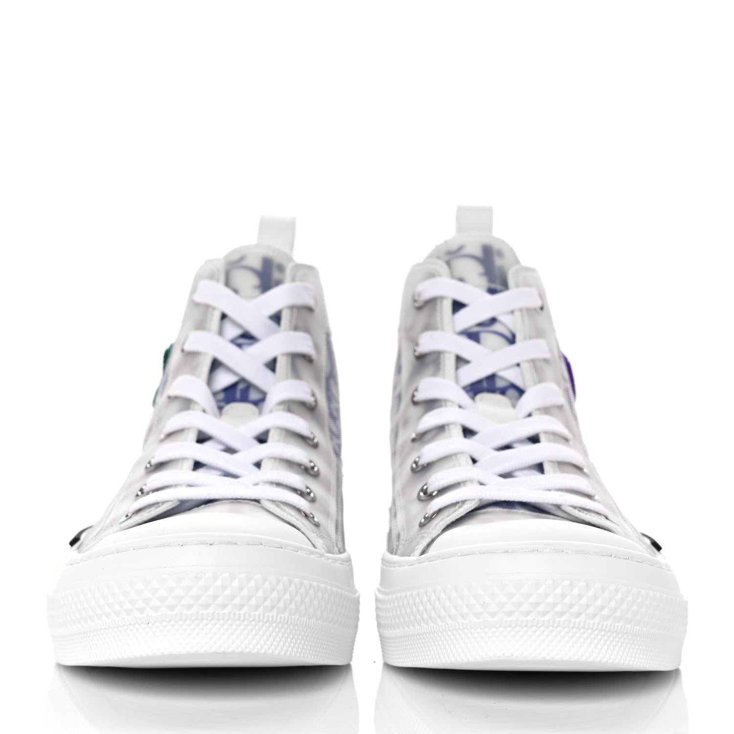Christian Dior X KENNY SCARF Technical Canvas Oblique Patch Mens B23 High Top Sneakers 37 White Blue 2 of 9