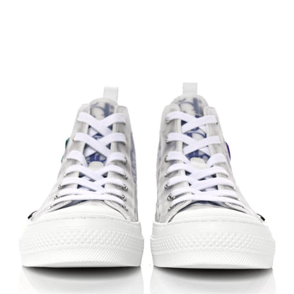 Christian Dior X KENNY SCARF Technical Canvas Oblique Patch Mens B23 High Top Sneakers 37 White Blue 2 of 9