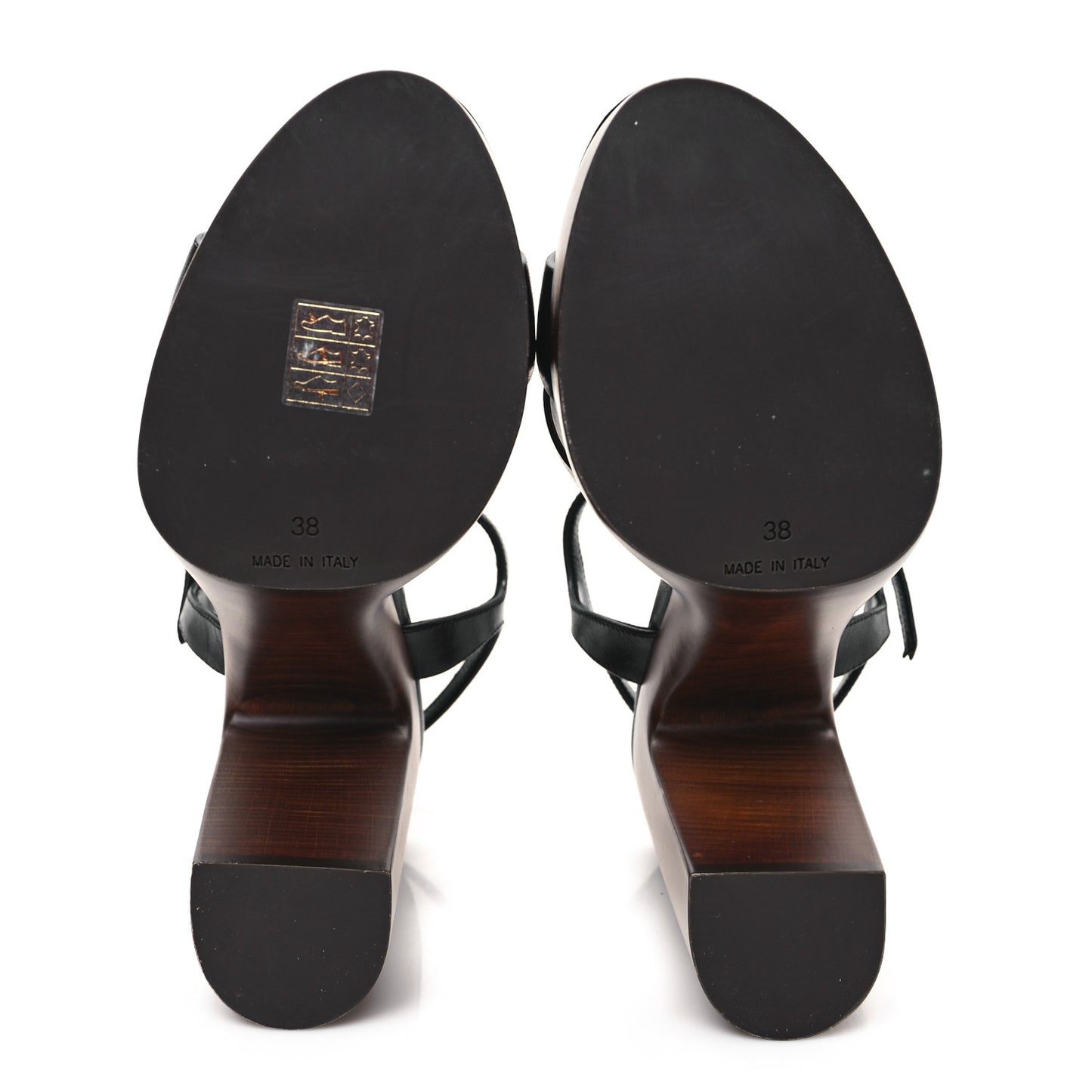 Calfskin Bianca Platform Sandals 38 Black