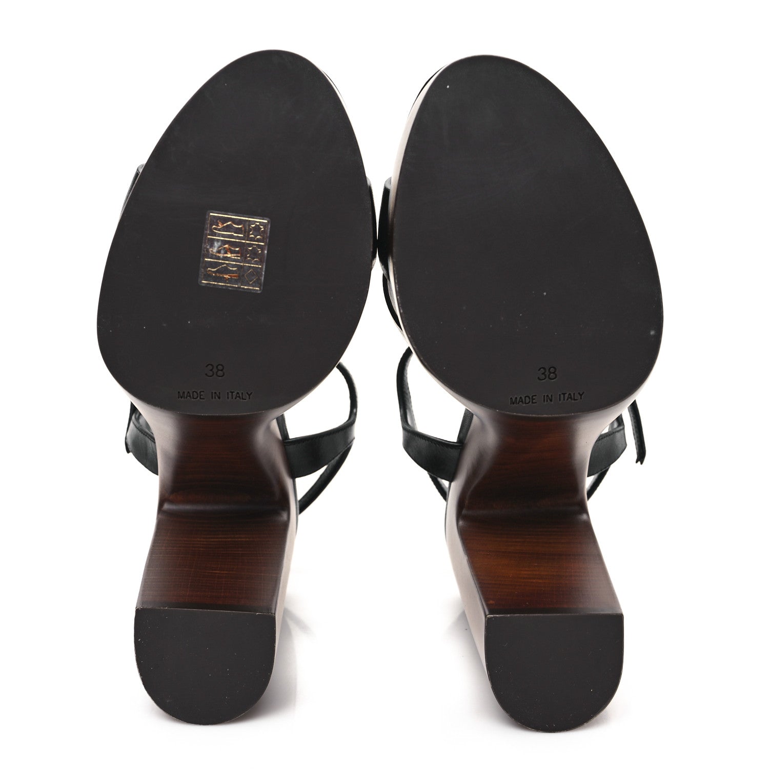 Saint Laurent Calfskin Bianca Platform Sandals 38 Black 5 of 10