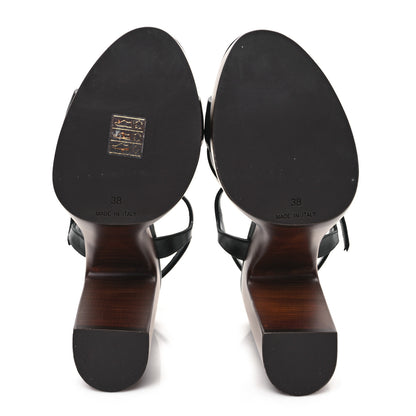 Saint Laurent Calfskin Bianca Platform Sandals 38 Black 5 of 10
