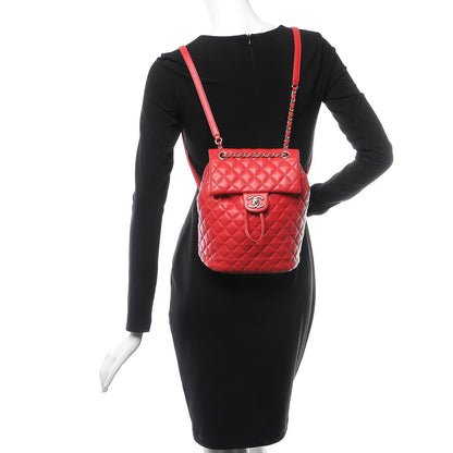 Chanel Lambskin Quilted Small Urban Spirit Backpack Red 2 of 7