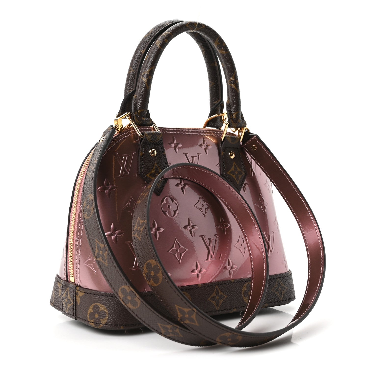 Louis Vuitton Vernis Monogram Alma BB Rose Pale Metallise 3 of 9