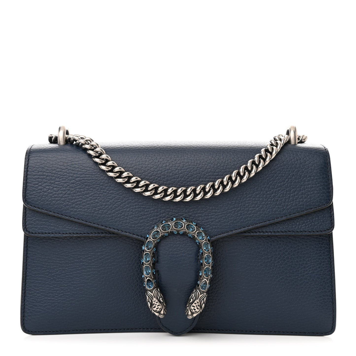 Dollar Calfskin Crystal Small Dionysus Shoulder Bag Blue Agata Montana Sapphire