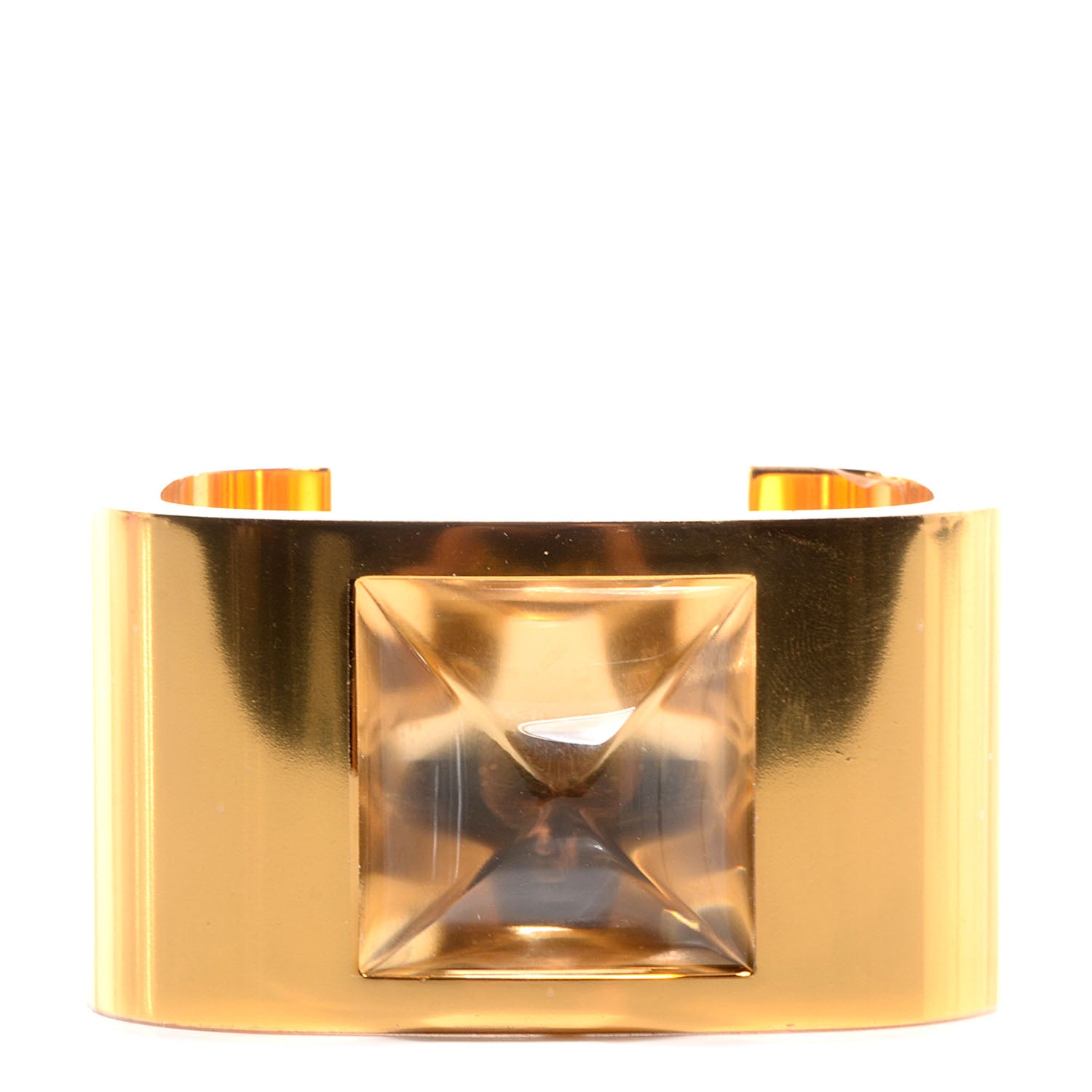 Hermes Gold Plated Saint Louis Crystal Circe Bracelet M 1 of 5