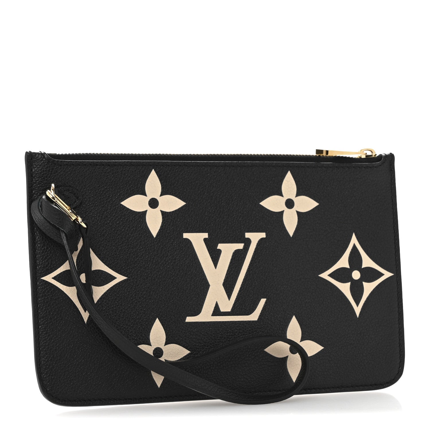 Louis Vuitton Empreinte Monogram Giant Neverfull MM Pochette Black Beige 3 of 7
