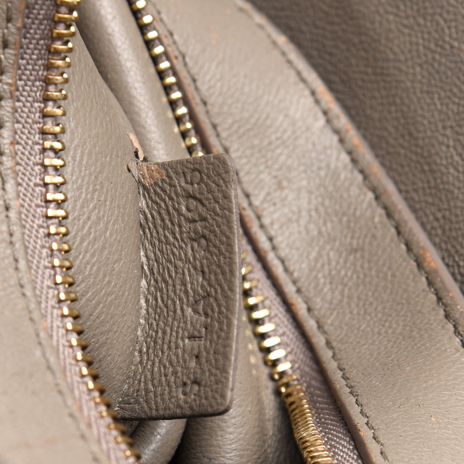 Celine Crocodile Embossed Nubuck Small Belt Cabas Phantom Beige 7 of 33
