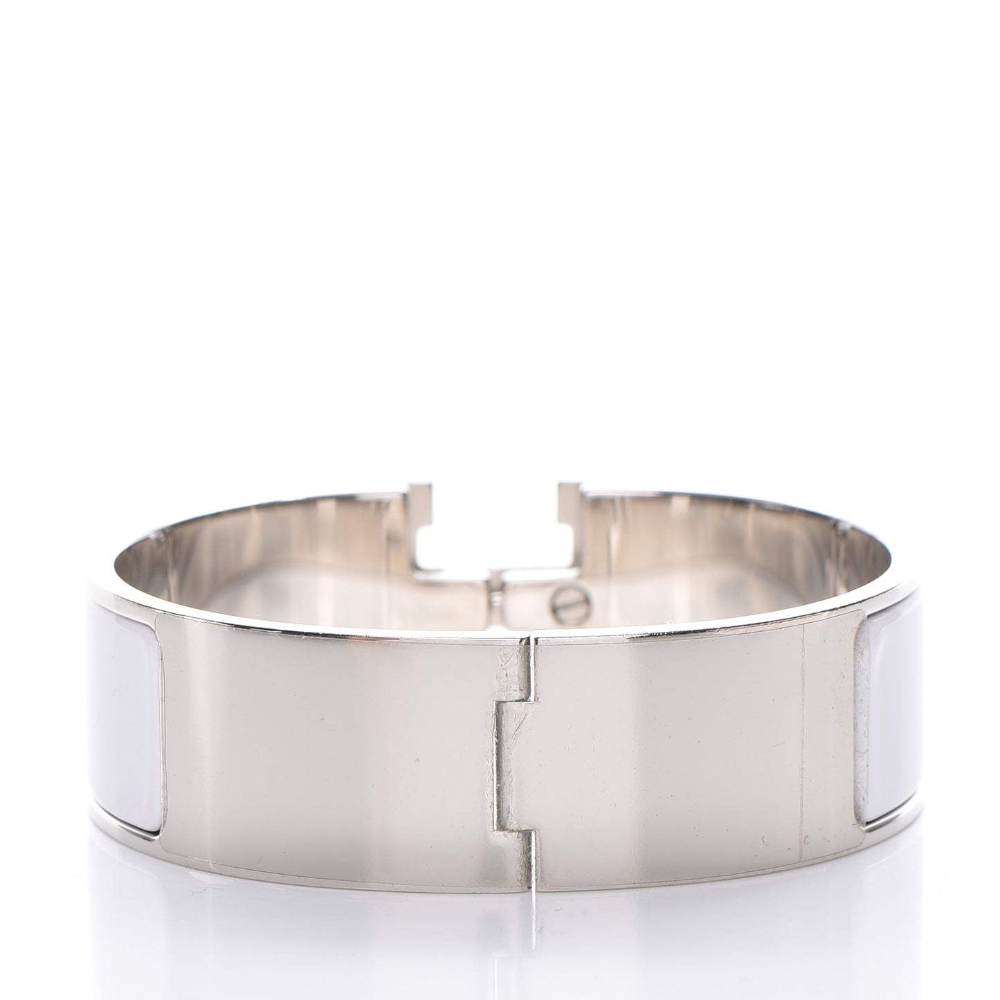 Enamel Wide Clic Clac H Bracelet GM White