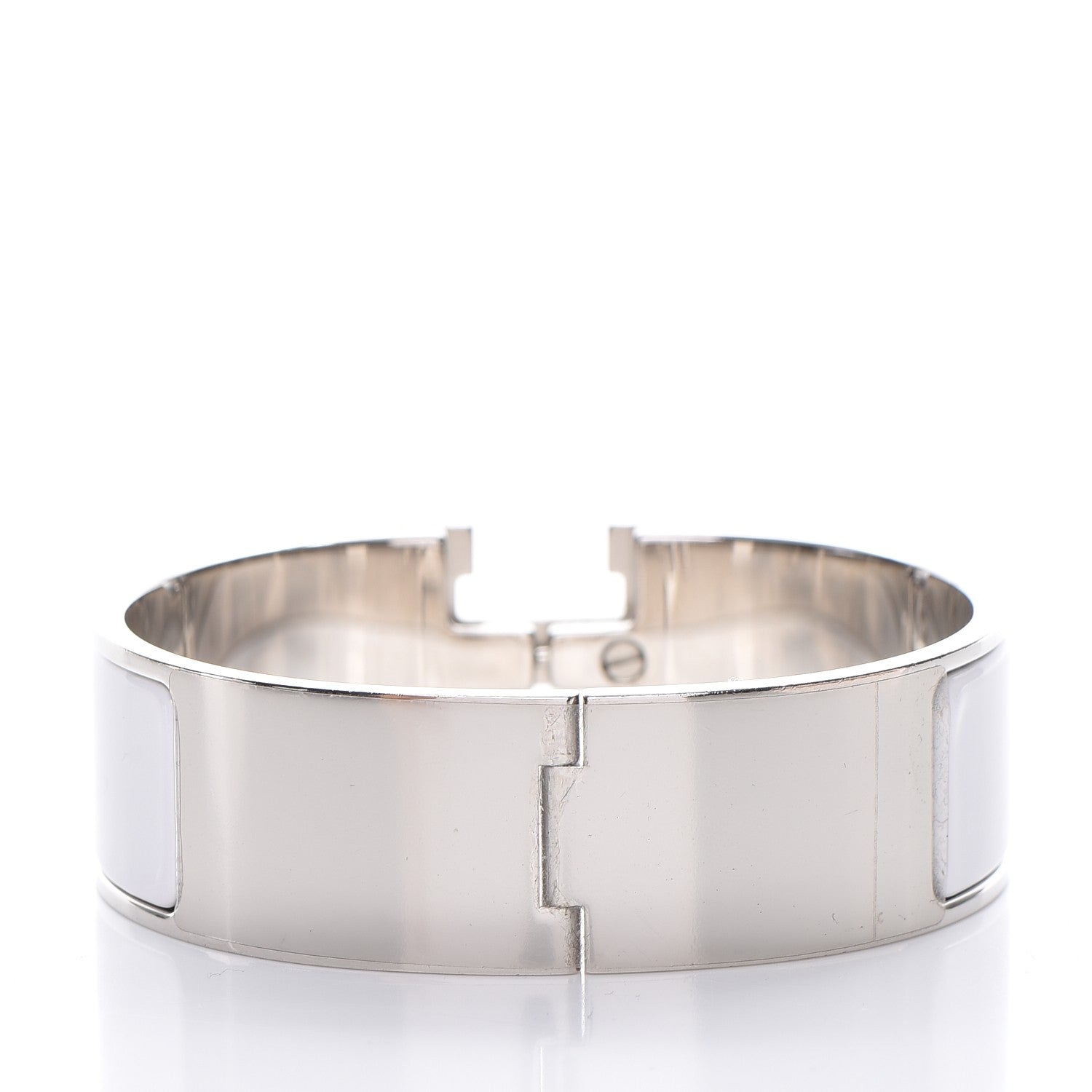 Hermes Enamel Wide Clic Clac H Bracelet GM White 3 of 5