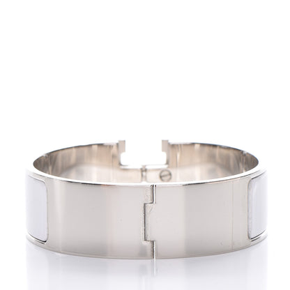 Hermes Enamel Wide Clic Clac H Bracelet GM White 3 of 5