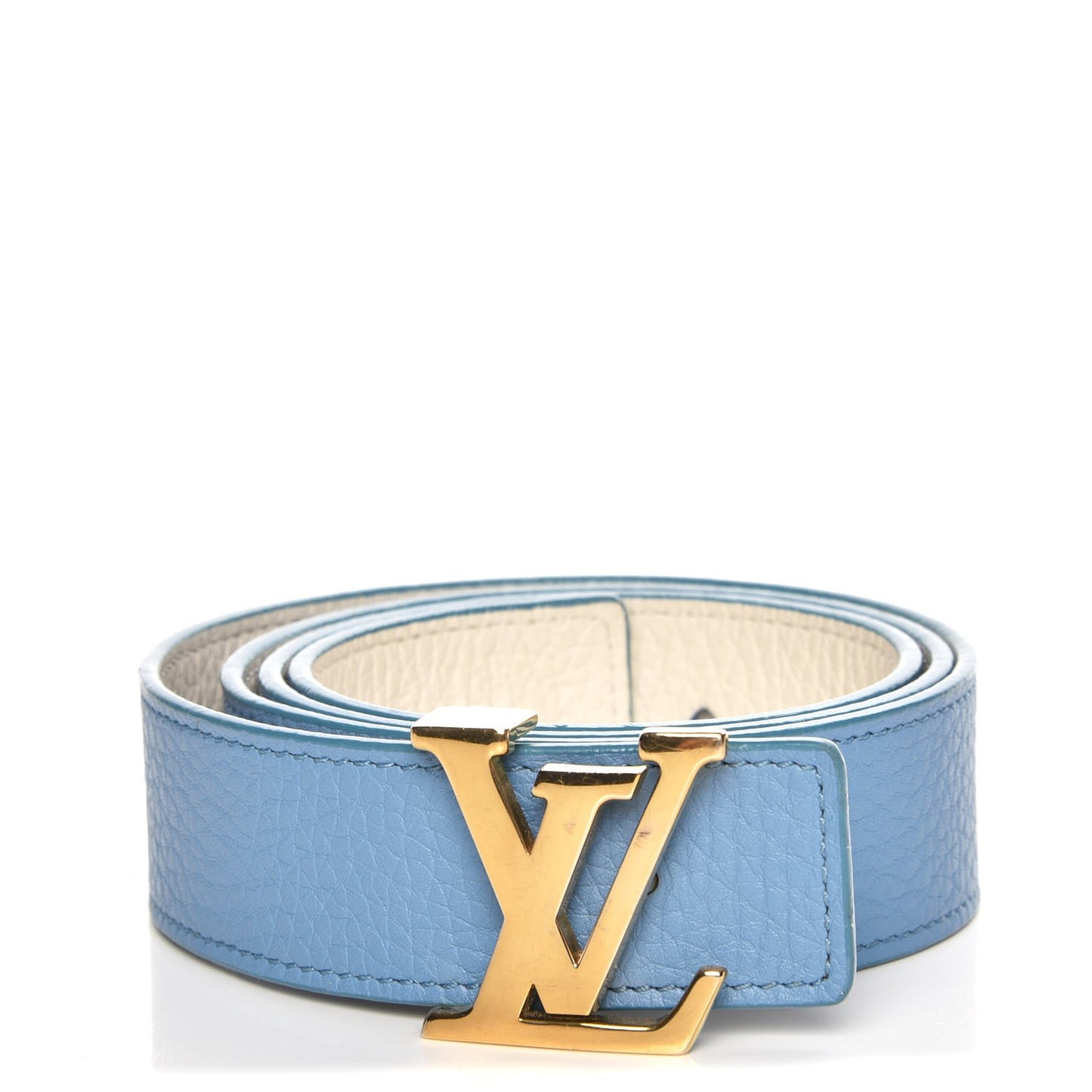 Taurillon Calfskin 30mm LV Initiales Reversible Belt 80 32 Blue
