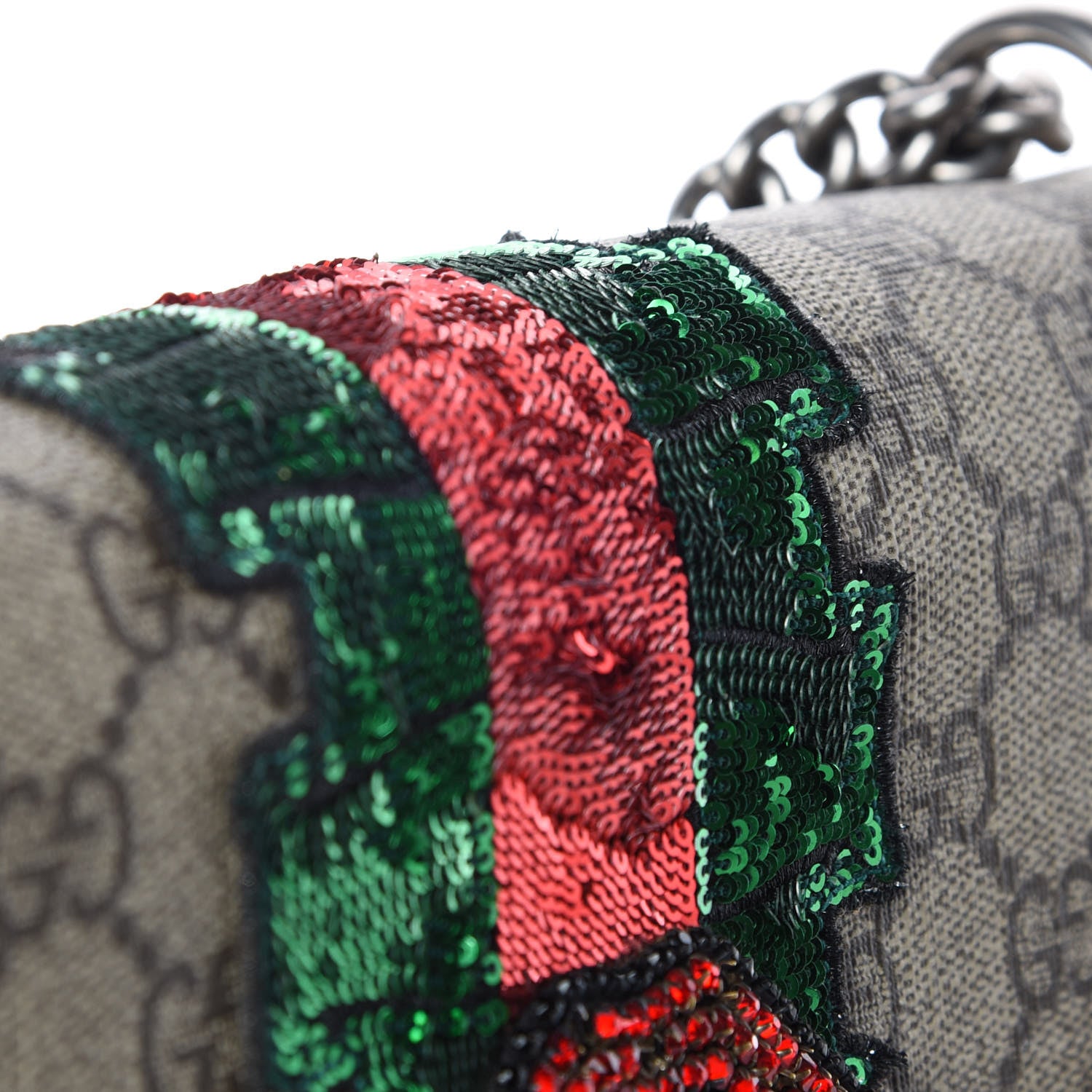 Gucci GG Supreme Monogram Lightning Embroidered Medium Dionysus Shoulder Bag Beige 14 of 18