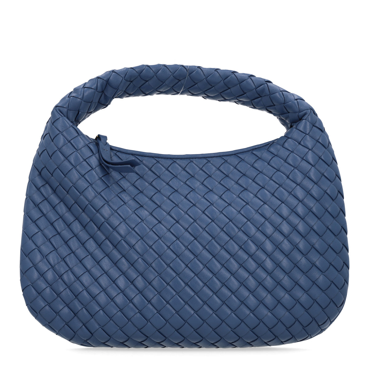 Supple Nappa Intrecciato Padded Small Veneta Hobo Blue Venezia