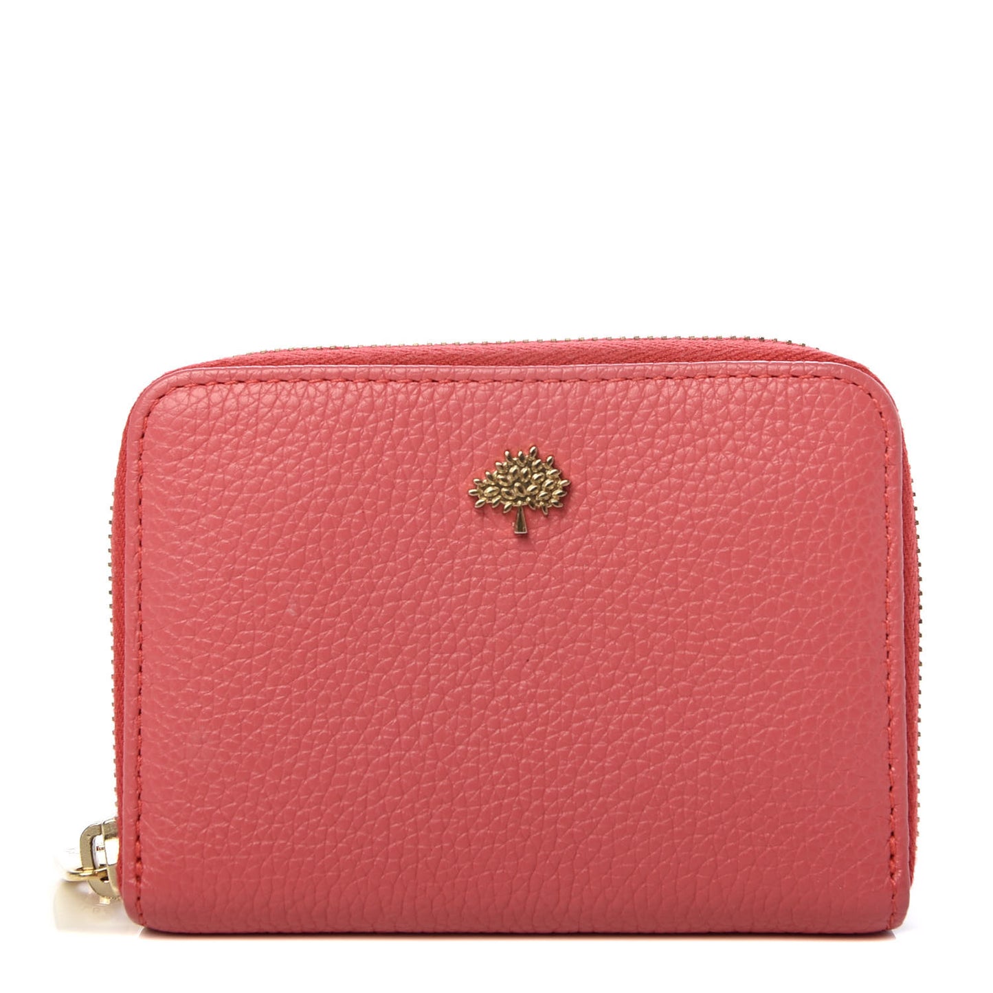 Small Classic Grain Compact Zip Wallet Deep Pink