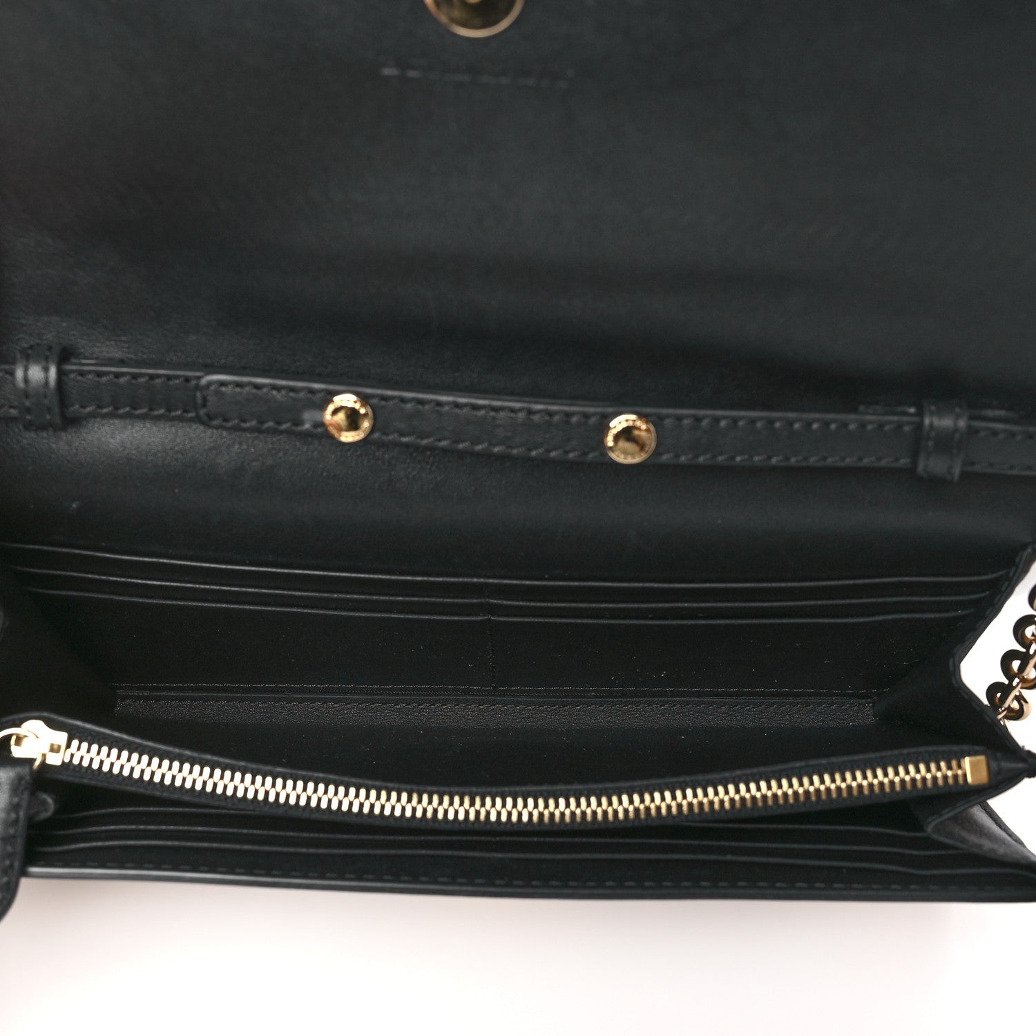 Burberry Calfskin House Check Henley Wallet On Chain Black 5 of 8
