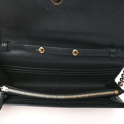 Burberry Calfskin House Check Henley Wallet On Chain Black 5 of 8
