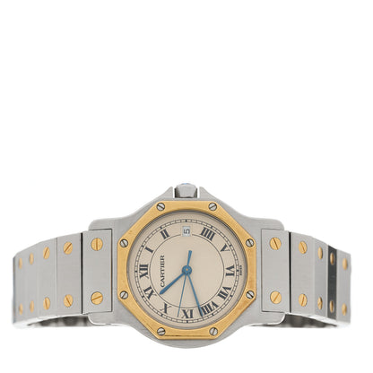 Cartier Stainless Steel 18K Yellow Gold 29mm Santos Octagon Quartz Watch 2 of 4