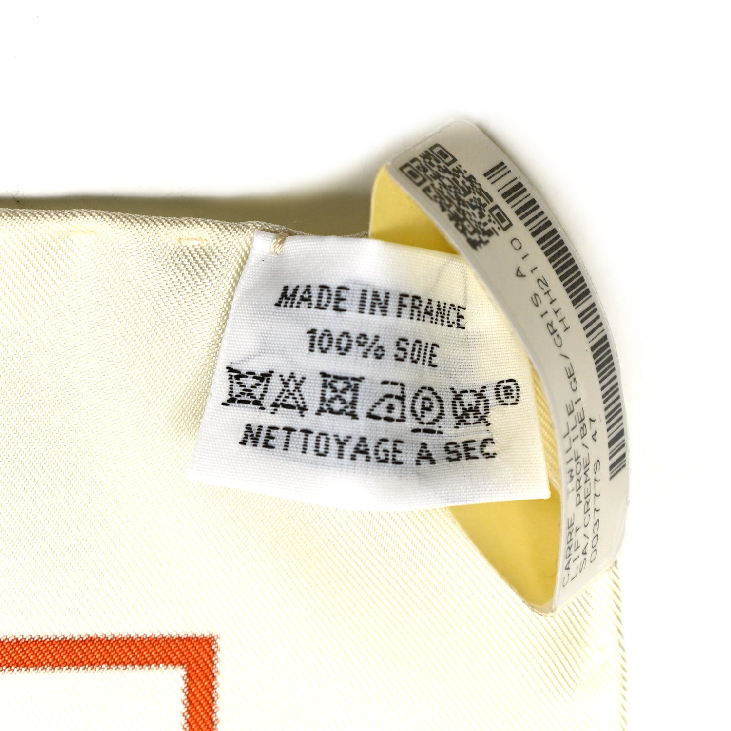 Hermes Silk Lift Profile Scarf 90 Creme Beige Gris 3 of 6