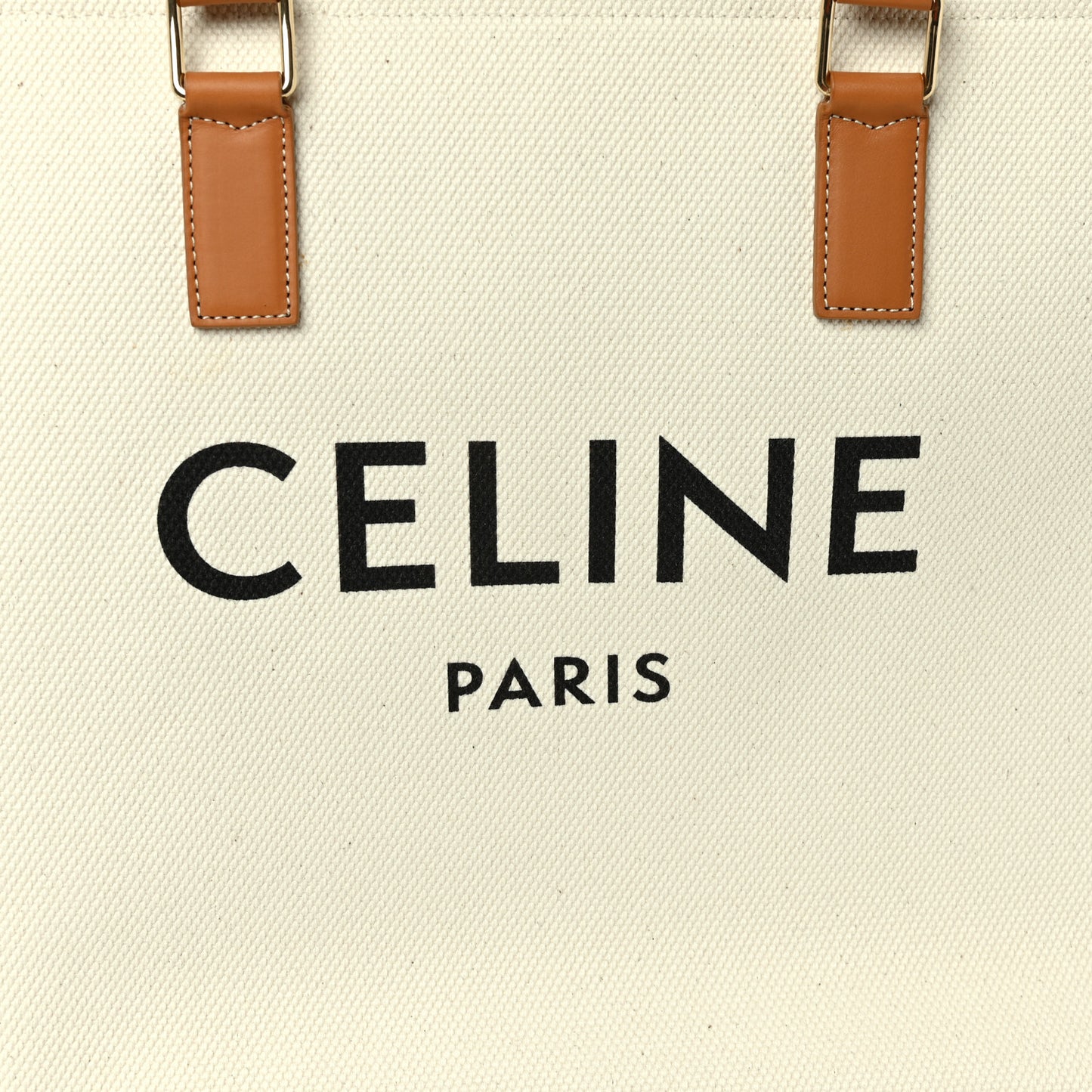 Canvas Calfskin Horizontal Cabas Natural Tan