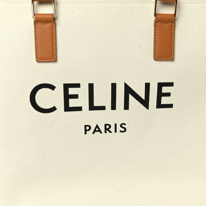 Celine Canvas Calfskin Horizontal Cabas Natural Tan 6 of 9