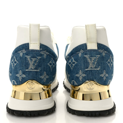 Louis Vuitton Calfskin Monogram Denim Run Away Sneakers 37.5 White 5 of 9