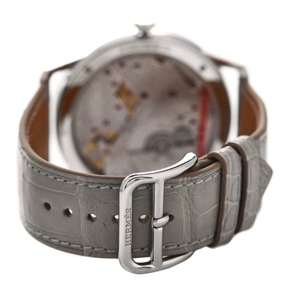 Hermes Stainless Steel Alligator 39.5mm Slim d'Hermes Automatic Watch Etoupe 3 of 6