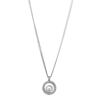 Chopard 18K White Gold Diamond Happy Spirit Pendant Necklace 1 of 6