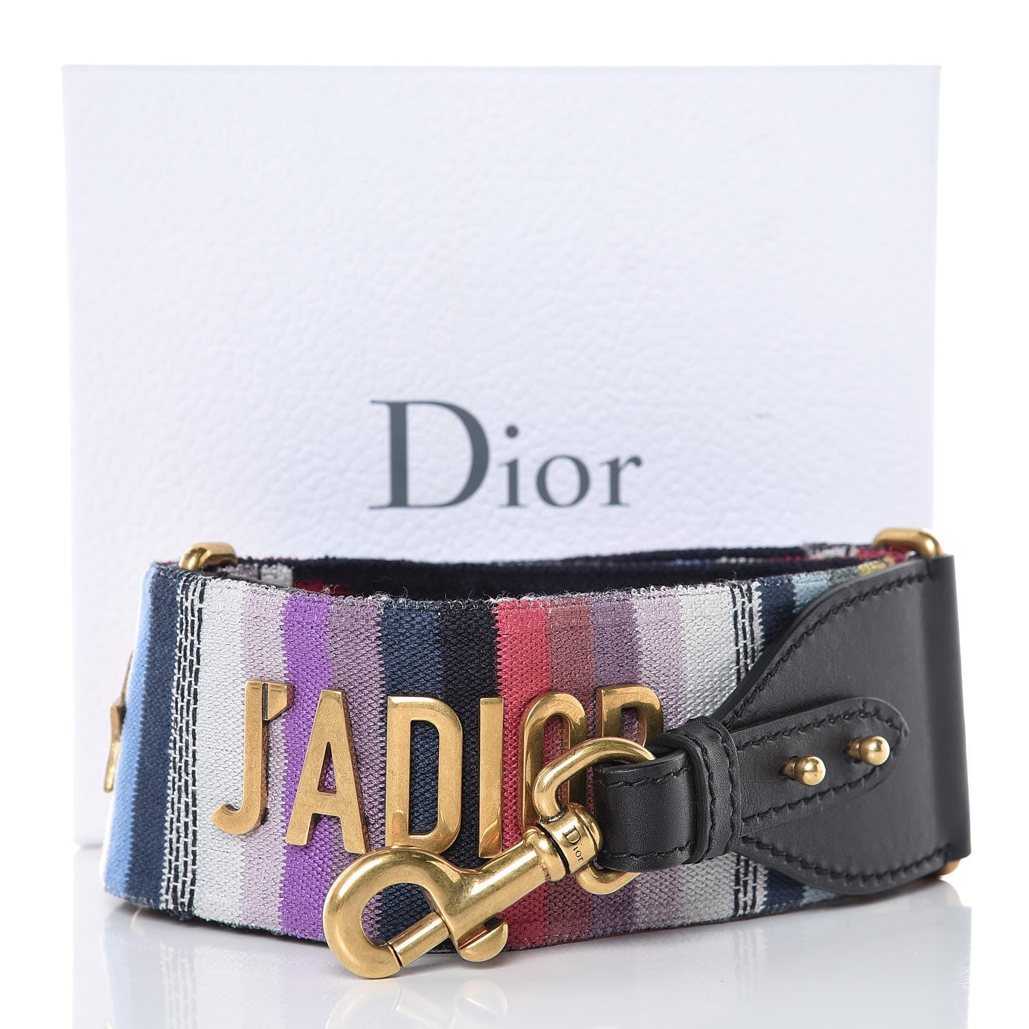 Christian Dior Canvas Embroidered Studded Rainbow J’Adior Shoulder Strap 4 of 4