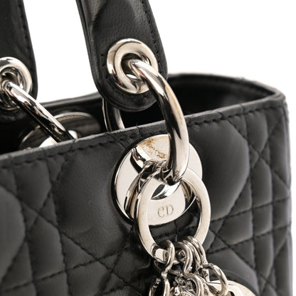 Christian Dior Lambskin Cannage Medium Lady Dior Black 9 of 9