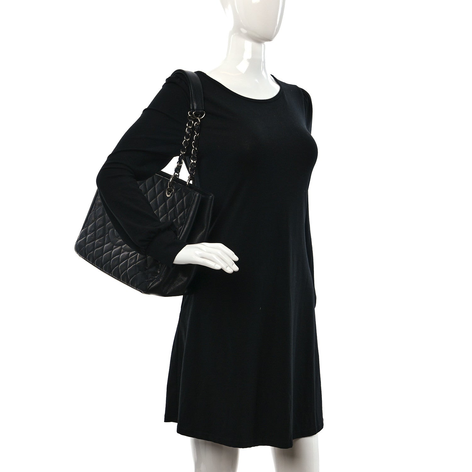 Chanel Caviar Quilted Grand Shopping Tote GST Black 3 of 11