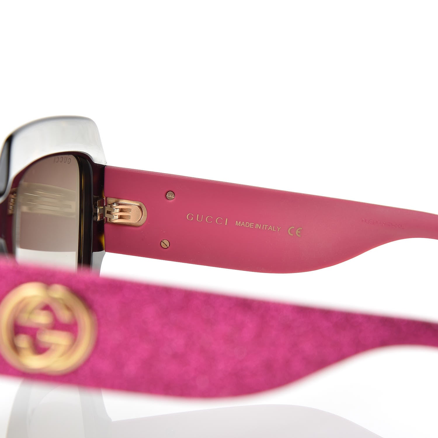 Gucci Square Frame GG0102S Sunglasses Glitter Pink Multi 6 of 8