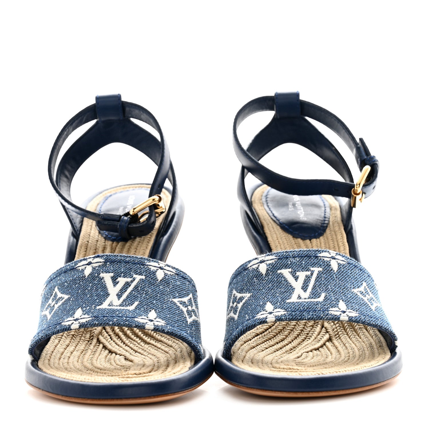Louis Vuitton Monogram Denim Maia Wedge Sandal 37 2 of 7