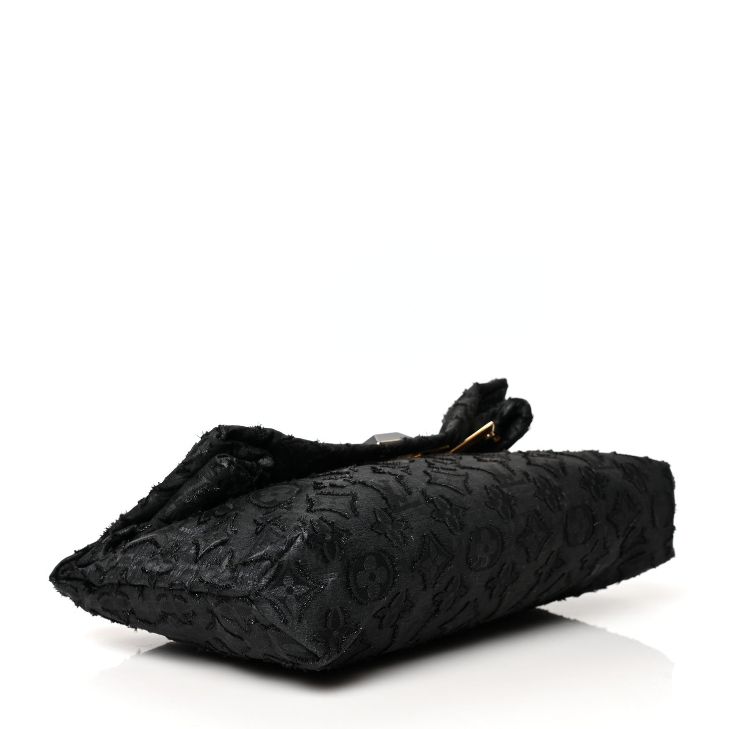 Lurex Quilted Monogram Altair Clutch Black
