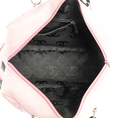 Chanel Calfskin Quilted Large Cambon Bowler Pink Black 6 of 10