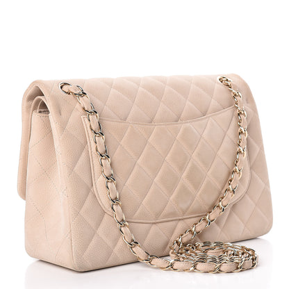 Chanel Iridescent Caviar Quilted Jumbo Double Flap Beige 3 of 14