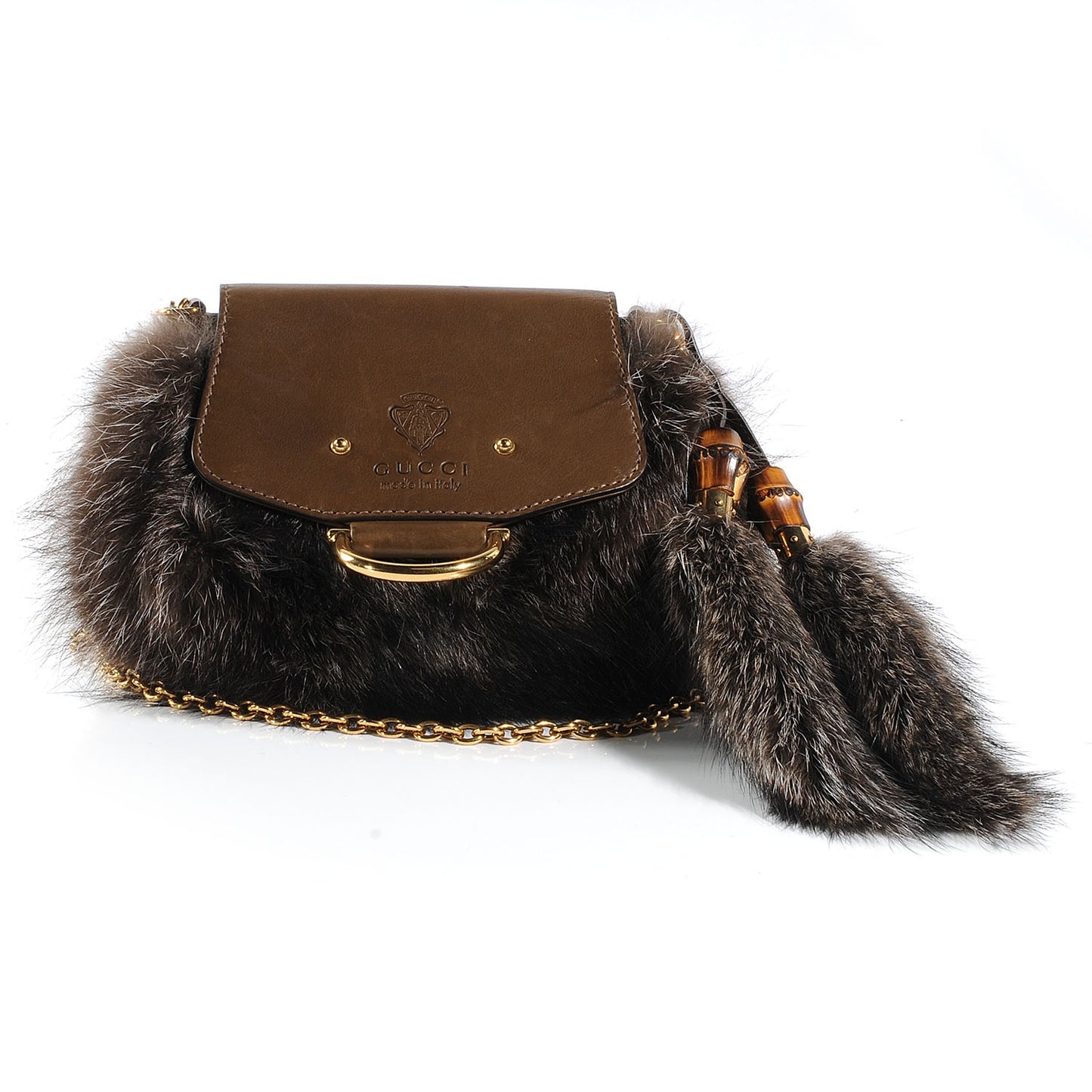 Leather Raccoon Tail Smilla