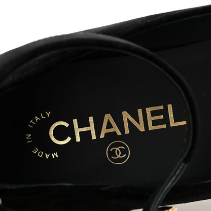 Chanel Velvet Strass CC Bow Mary Jane Flats 36 Black 8 of 10