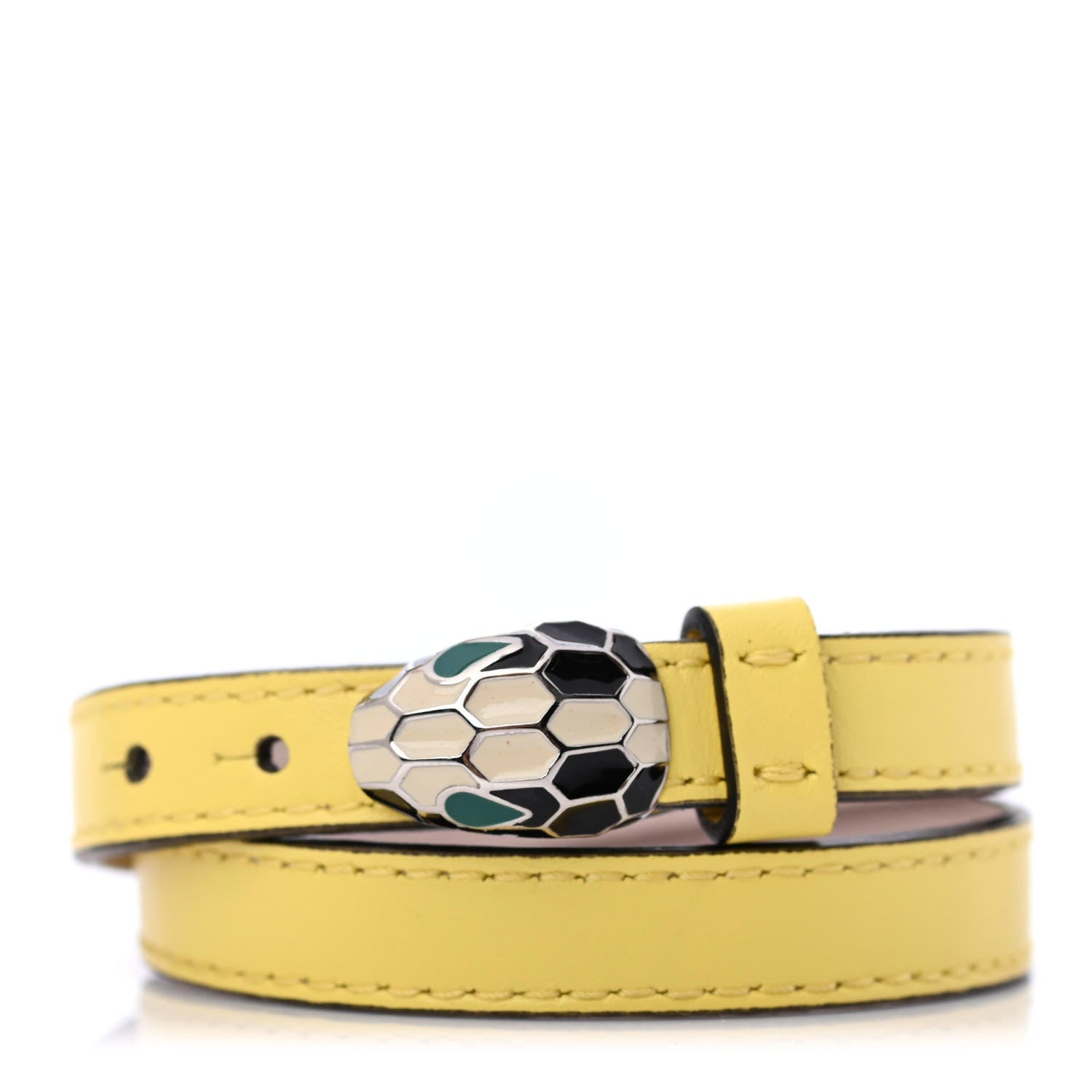 Bulgari Calfskin Serpenti Forever Double Coil Bracelet Citrine 1 of 4