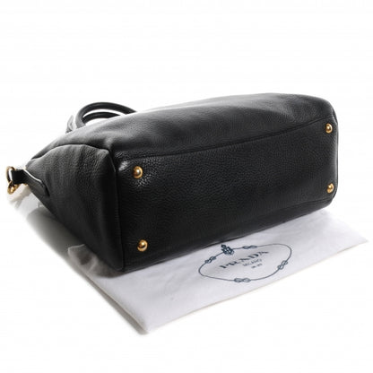 Prada Vitello Daino Boston Bag Black 4 of 11