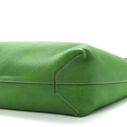 Hermes Taurillon Clemence Double Sens 45 Reversible Tote Bambou Vert Bronze 7 of 8