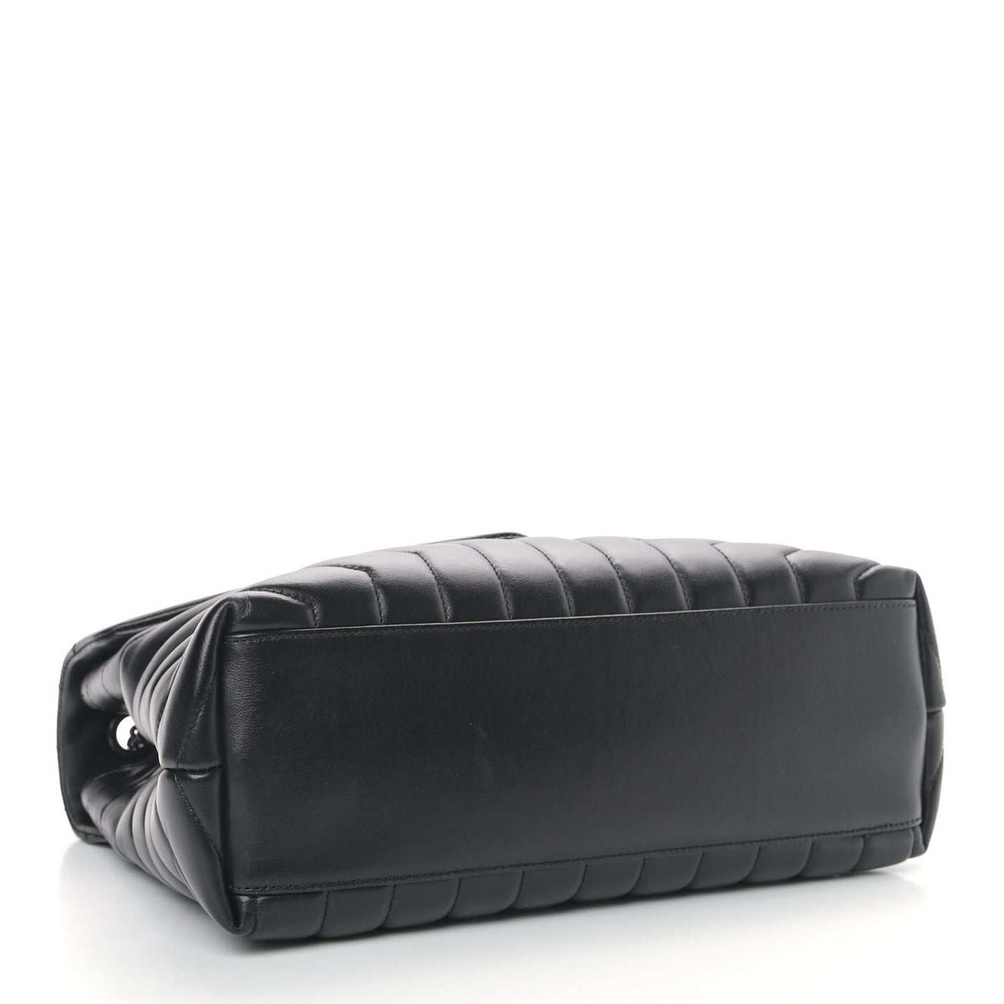 Calfskin Y Quilted Monogram Medium Loulou Chain Satchel Black