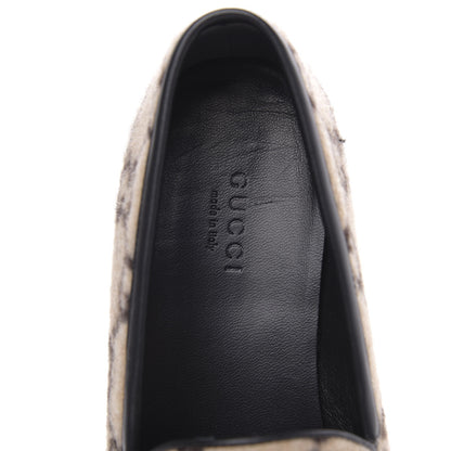 Gucci Covered Wool GG Monogram Womens Jordaan Loafers 38 Beige Ebony Black 6 of 9
