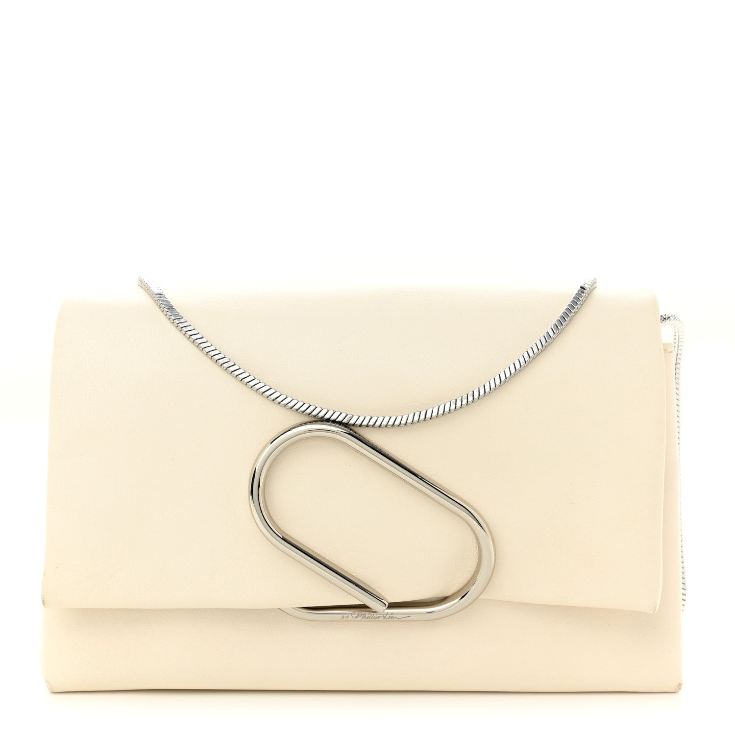 3.1 Phillip Lim Calfskin Alix Soft Flap Clutch White 1 of 15