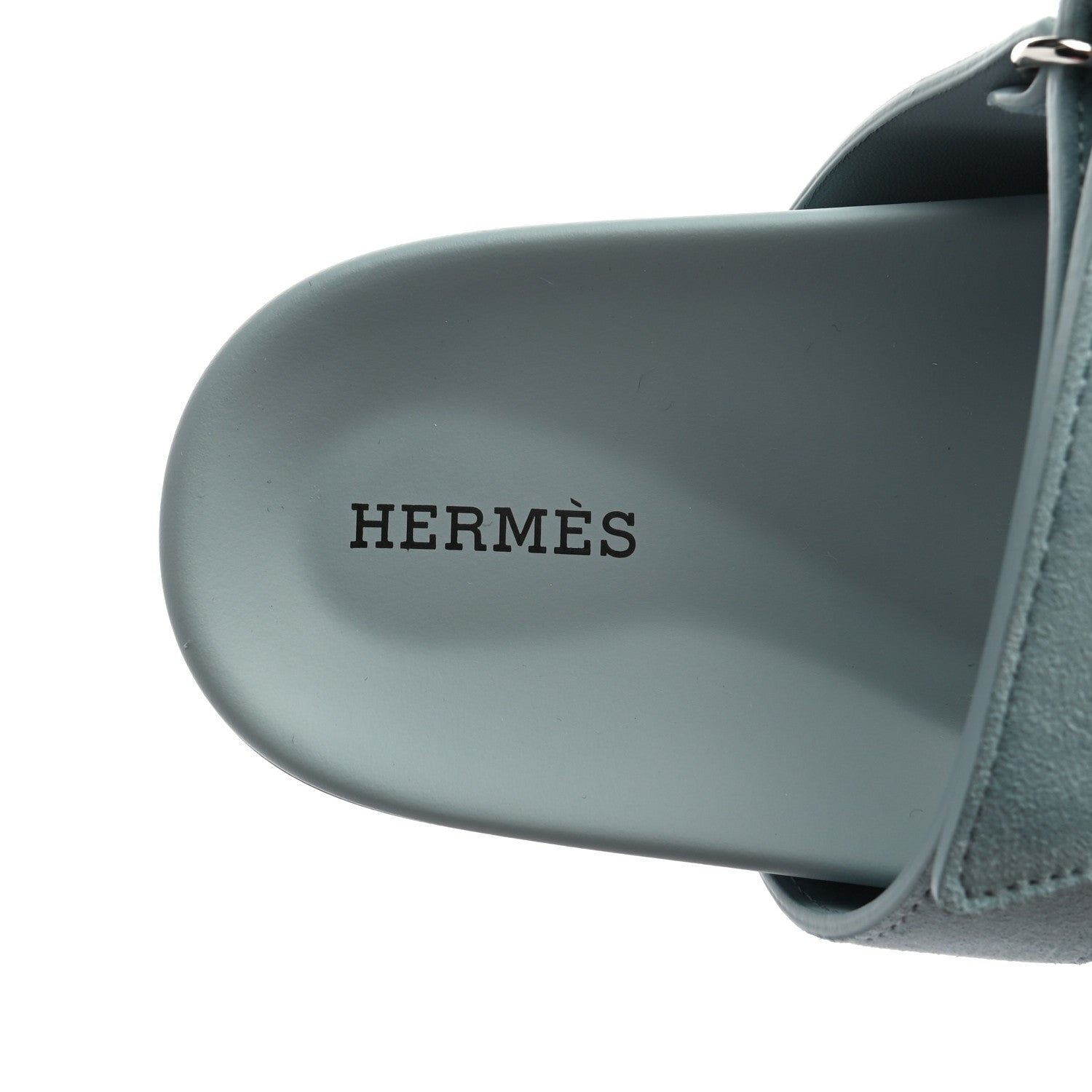 Hermes Suede Goatskin Womens Chypre Sandals 38 Vert d'eau 6 of 8
