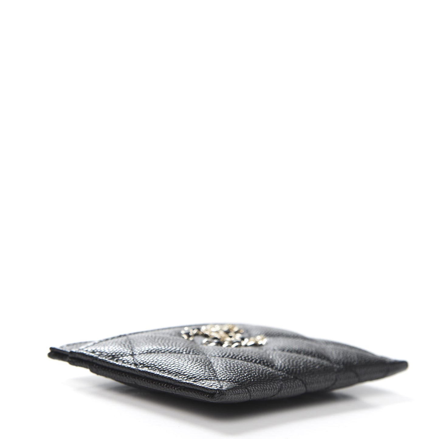 Caviar Quilted French New Wave Card Holder Black