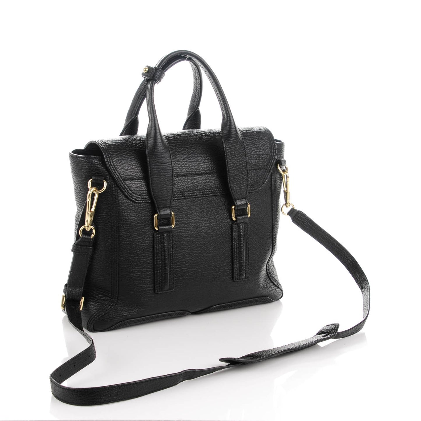 3.1 Textured Calfskin Medium Pashli Satchel Black